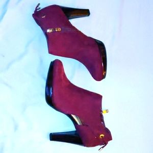 Maroon ankle boots